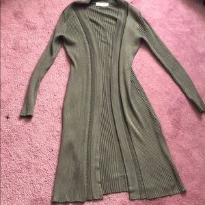 Long olive green cardigan
